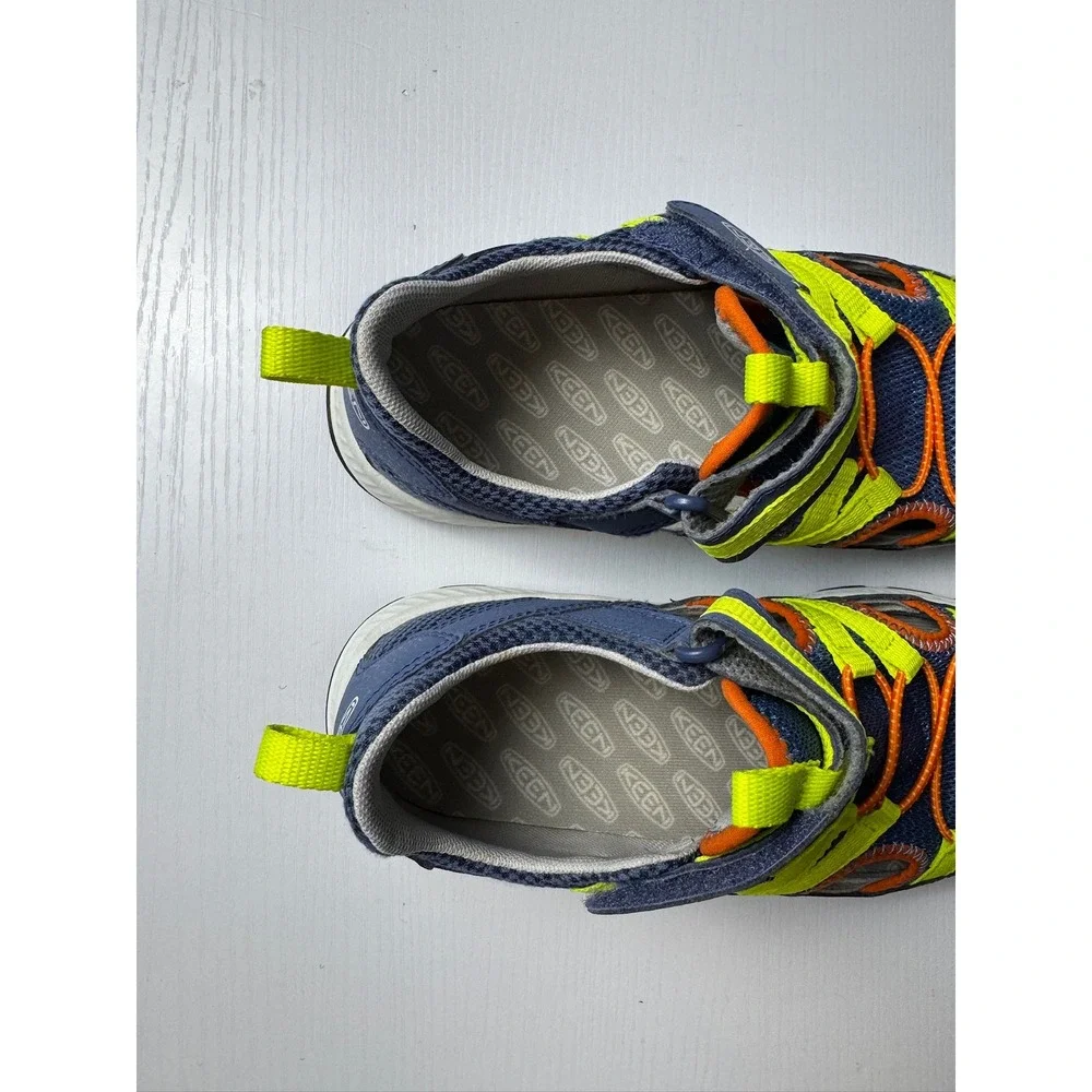KEEN Moxie Sport Sandal Blue Yellow Orange Mesh Sneakers Big Kids Sz 5 NWOB